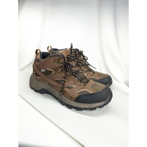 Merrell Moab 2 Hiking Boots Boys 6M Brown-Black Leather Performance Gorpcore - Picture 1 of 7